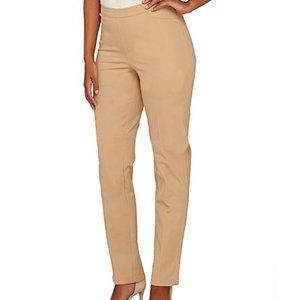 NWT ISAAC MIZRAHI 24/7 STRAIGHT LEG PANTS 4 SAND